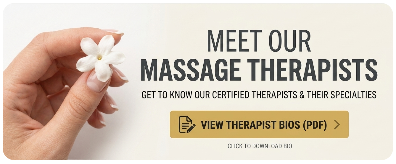 Meet Our Massage Therapists - Click to view and download certified therapist bios PDF